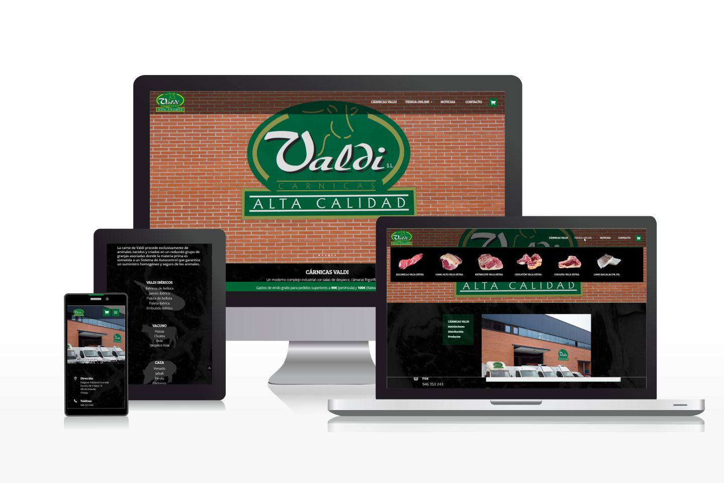 Online store design for meat products company