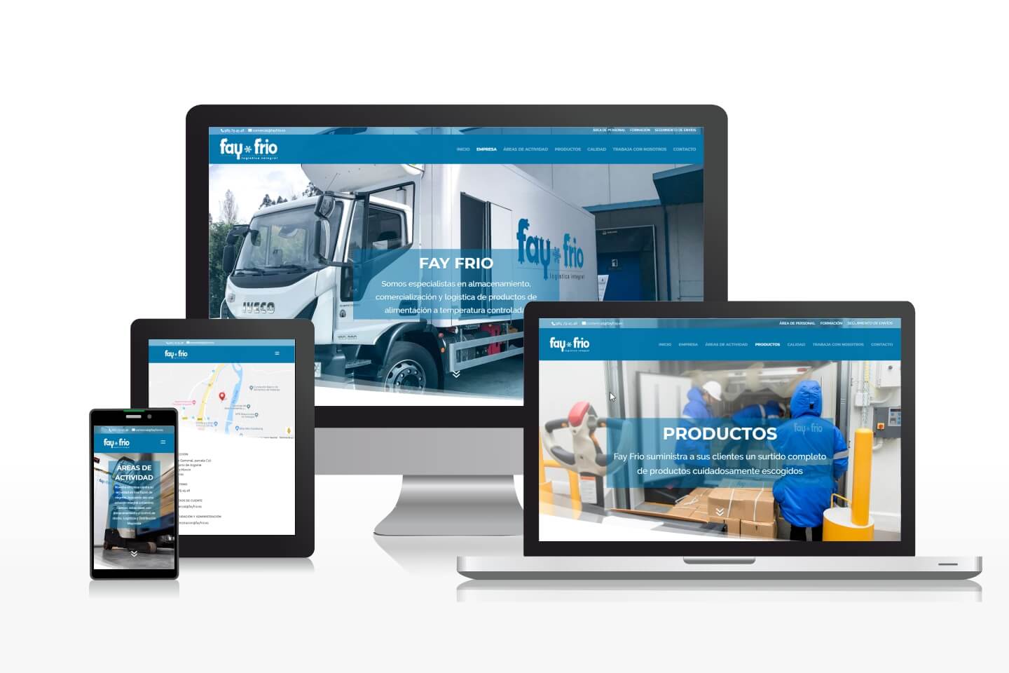 Website design for a frozen food distribution company